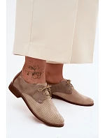 Kožené dámské elegantní šněrovací polobotky model 22136712 - Zazoo