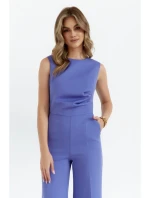 S115 Kombinéza so širokými nohavicami - svetlo fialová