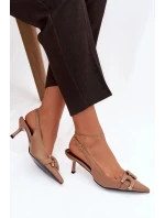 Sandále na podpätku model 224500 Krok vo veľkom štýle