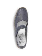 W model 22008934 tmavě modrá kožená polobotka - Rieker