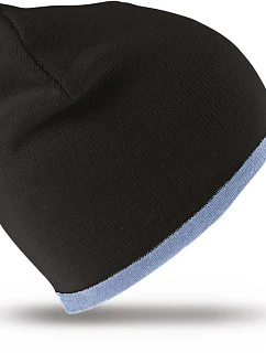 Result Headwear RC 046X Obojstranná pletená čiapka 28.046X čierna/modrá