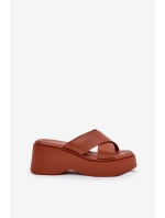 Dámské sandály na platformě a klínu camel model 21687265 - Boto Dámské sandály na platformě a klínu camel model 21687265 - Boto