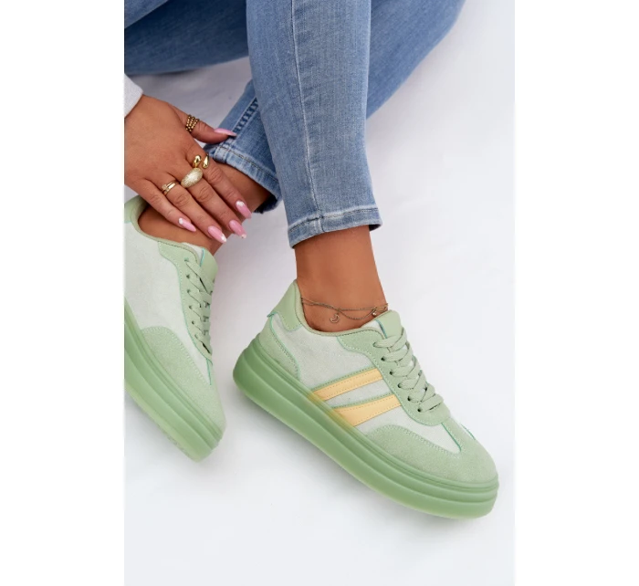 Dámské tenisky na platformě Zelená model 21997859 - Boto