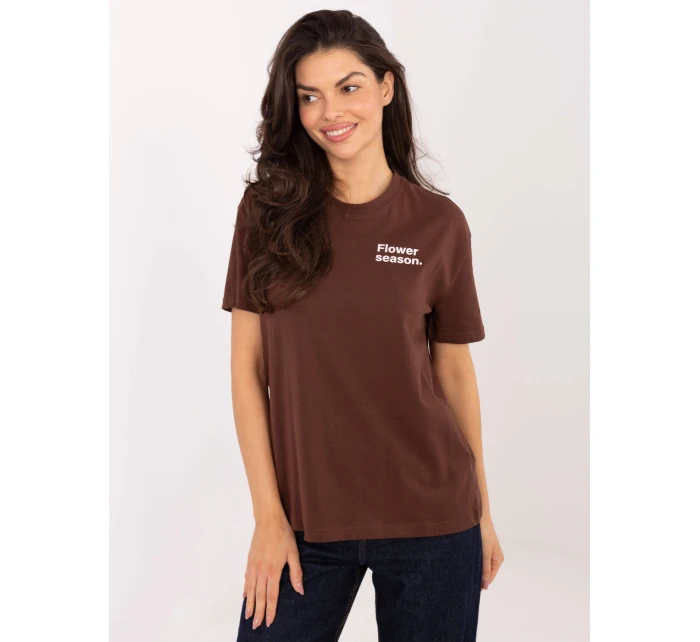 T shirt model 21798160 ciemny brązowy - FPrice