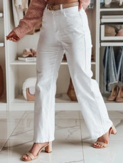 Dámske džínsy so širokými nohavicami DELUSSIA white FashionStreet UY2671