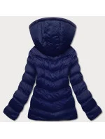 Tmavě modrá dámská bunda s kapucí pro přechodné období model 17663259 - J.STYLE Tmavě modrá dámská bunda s kapucí pro přechodné období model 17663259 - J.STYLE