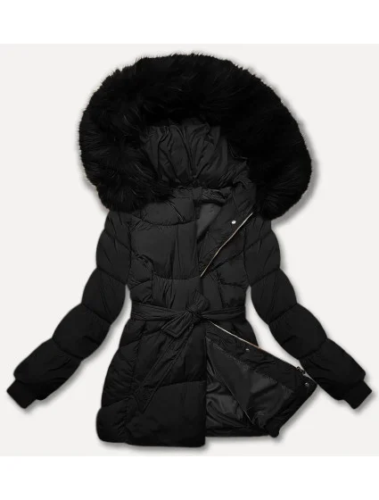 Černá dámská bunda typu pro přechodné období model 21248451 - J.STYLE Černá dámská bunda typu pro přechodné období model 21248451 - J.STYLE
