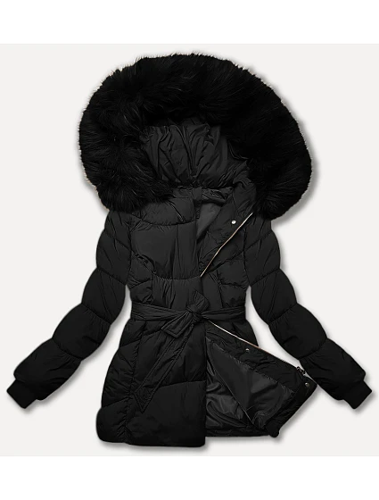 Černá dámská bunda typu pro přechodné období model 21248451 - J.STYLE Černá dámská bunda typu pro přechodné období model 21248451 - J.STYLE