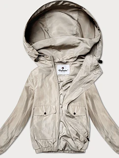 Dámska tenká bunda s krátkou podšívkou Glakate light beige (LU98017#)