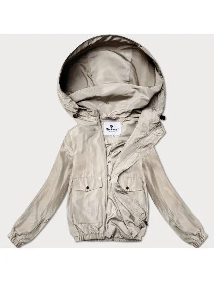 Dámska tenká bunda s krátkou podšívkou Glakate light beige (LU98017#)