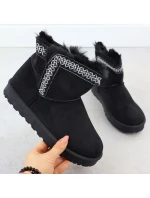 Dámske semišové snehové topánky čierne Potocki 06303