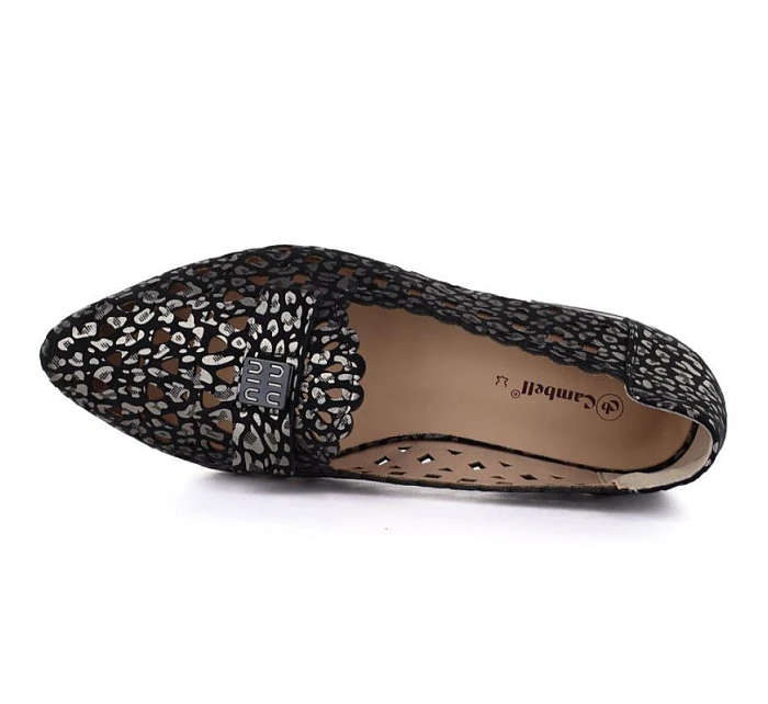 Dámske kožené poltopánky čierne Cambell 35307