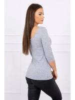 Halenka s kulatým výstřihem šedá melanžová Halenka s kulatým výstřihem šedá melanžová