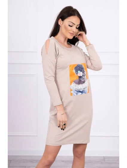 Šaty s 3D béžová model 18744124 - K-Fashion