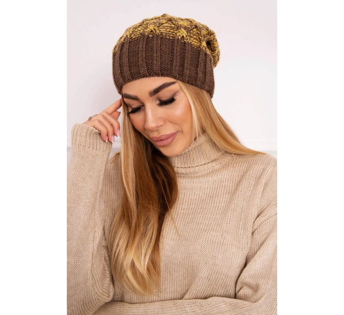 Milano fleecová čiapka K203 yellow melange+brown