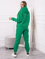 Teplá súprava s mikinou viazanou v spodnej časti v zelenej farbe