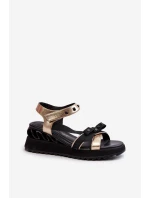 Sandały Damskie Z Kokardką D&A CR956 Złote