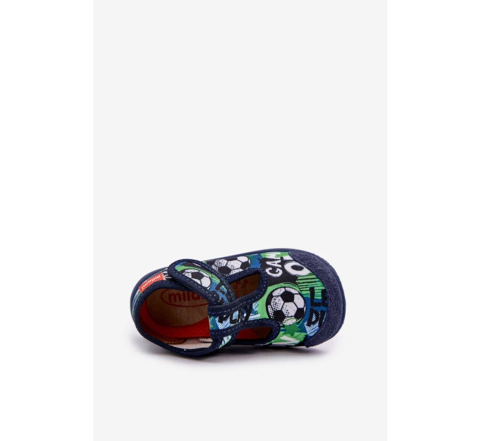 Pantofle Dětské Elastické Na Suchý Zip S Modré model 21682782 - Milami