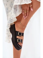 Dámské Klapky Na Klínu A Platformě S Přezkami Černé model 21697267 - Boto