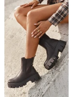 Dámské šněrovací boty teplé kůže tmavě hnědé model 21709278 - Boto Dámské šněrovací boty teplé kůže tmavě hnědé model 21709278 - Boto