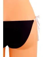 Dámske plavky dvojdielne sexi bikiny Sultry polstrované košíčky zdobené bielymi lemami čierne - Čierna - OEM