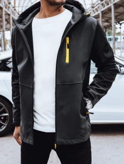 Pánska softshellová bunda s kapucňou sivá FashionStreet TX4465
