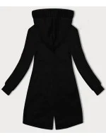 Černá dlouhá dámská rozepínací mikina s kapucí model 20829939 - LHD