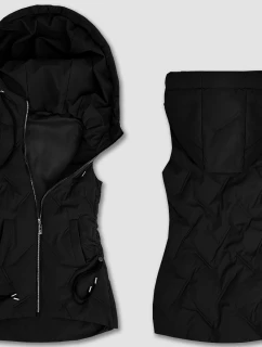 Čierna dámska vesta so šnúrkou v páse S'West (B8382-1)