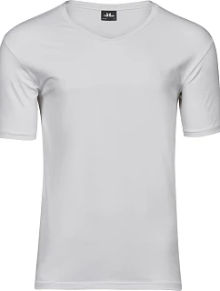 Tee Jays TJ 401 Pánske elastické tričko s výstrihom do V 18.0401 biele