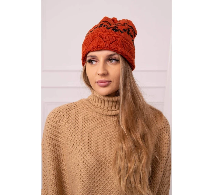 Dámska čiapka Kira K374 červená+čierna