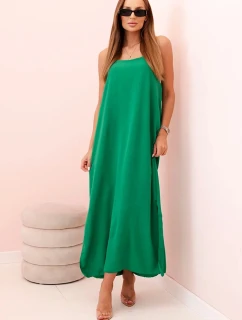 Dlhé šaty bez ramienok zelené