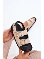 Dámské sandály s přezkami světle béžové model 21699480 - Boto Dámské sandály s přezkami světle béžové model 21699480 - Boto