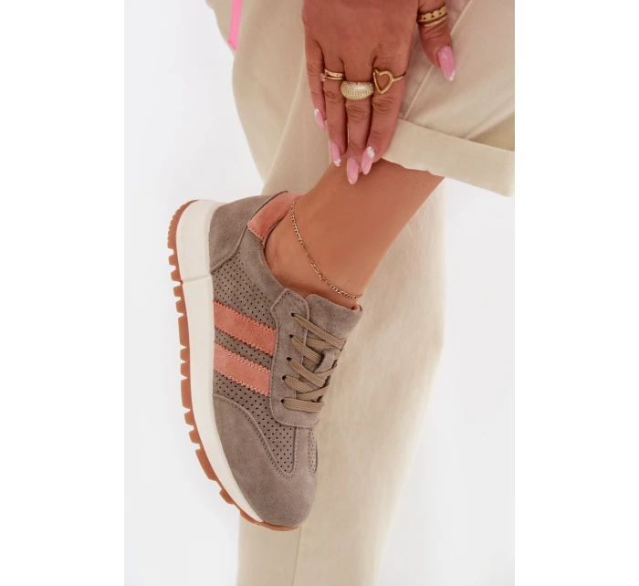 Dámské tenisky z přírodního semiše tmavě zelené Marceline