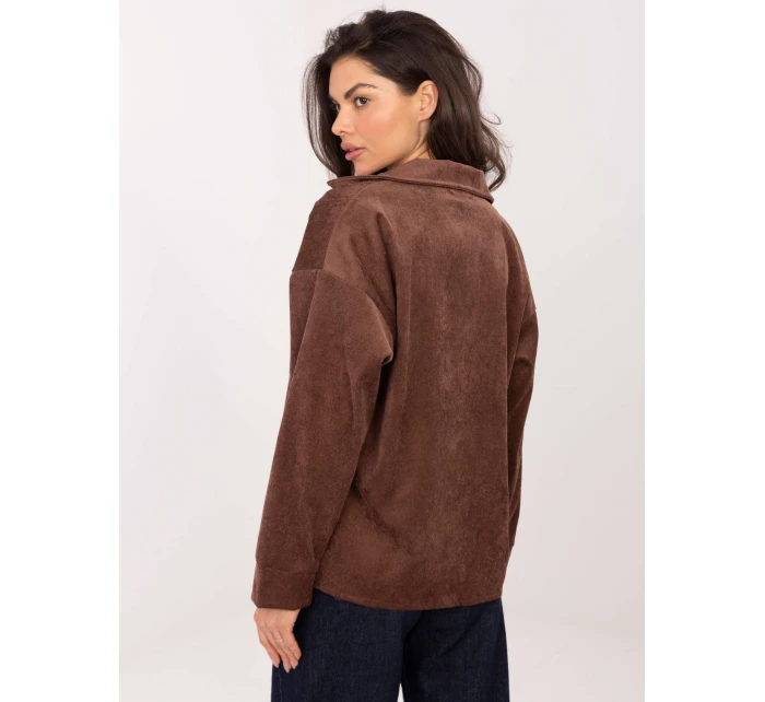 Košeľa D50061J11078A3 tmavohnedá