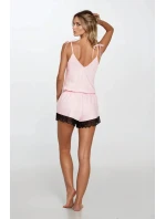 Dámské pyžamo Laura Světle růžová s černou - Momenti Per Me