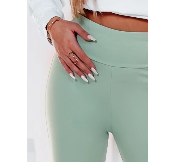 Dámské legíny s vysokým pasem světle zelená model 21985746 - Dstreet