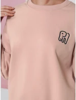 Dámska nadrozmerná mikina s výšivkou SOFTSLON ružová FashionStreet BY1432