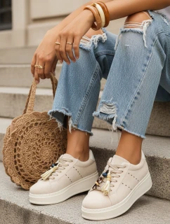 FashionStreet béžové dámske tenisky ZY1414