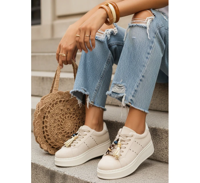 FashionStreet béžové dámske tenisky ZY1414