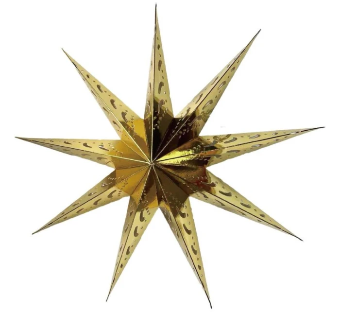 DEKORÁCIA PAPIEROVÁ HVIEZDICA Š.45 CM 9 ZLATÉ RÁMY detské