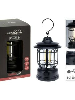 KEMPINGOVÁ BATERKA ČIERNA 18CM USB NABÍJANIE REDCLIFFS