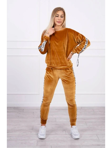 model 21753112 velbloudí velurová sada - K-Fashion
