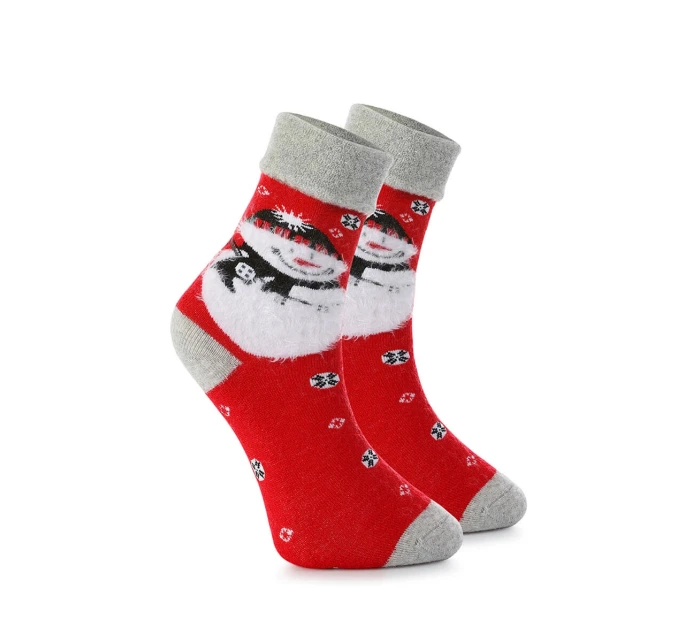 Unisex vianočné ponožky v krabici - 1 pár so snehuliakom