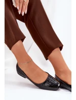 Lakierowane Eleganckie Baleriny Damskie Z Ozdobnym Detalem Vinceza 17377 Czarne