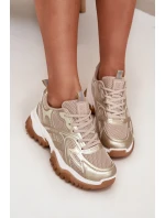 Buty Sportowe Sneakersy Damskie Big Star SS274014 HI-POLY SYSTEM Beżowo-Złote Buty Sportowe Sneakersy Damskie Big Star SS274014 HI-POLY SYSTEM Beżowo-Złote