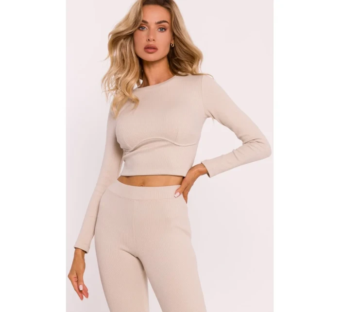 Žebrovaný top s dlouhými rukávy model 20515091 - Moe Žebrovaný top s dlouhými rukávy model 20515091 - Moe