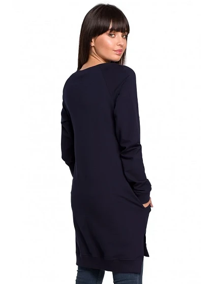 Tunika nadměrné velikosti s boky tmavě modrá model 18002013 - BeWear