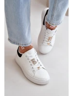 Nízke tenisky z eko kože s odznakmi bielo-čierne Cillione Nízke tenisky z eko kože s odznakmi bielo-čierne Cillione