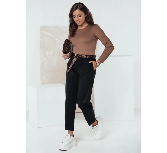 Dámské kalhoty v jedné velikosti s páskem černé Dstreet model 21981958 - FashionStreet