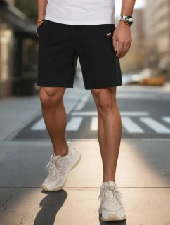 Pánske čierne teplákové šortky Dstreet SX2486